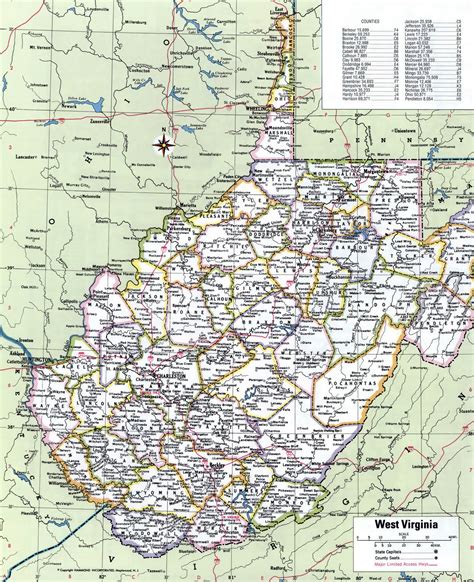 Map of West Virginia Cities